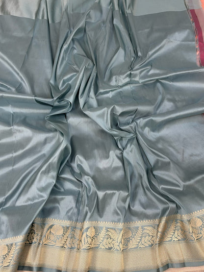 Peach Handwoven Pure Banarasi Silk Saree
