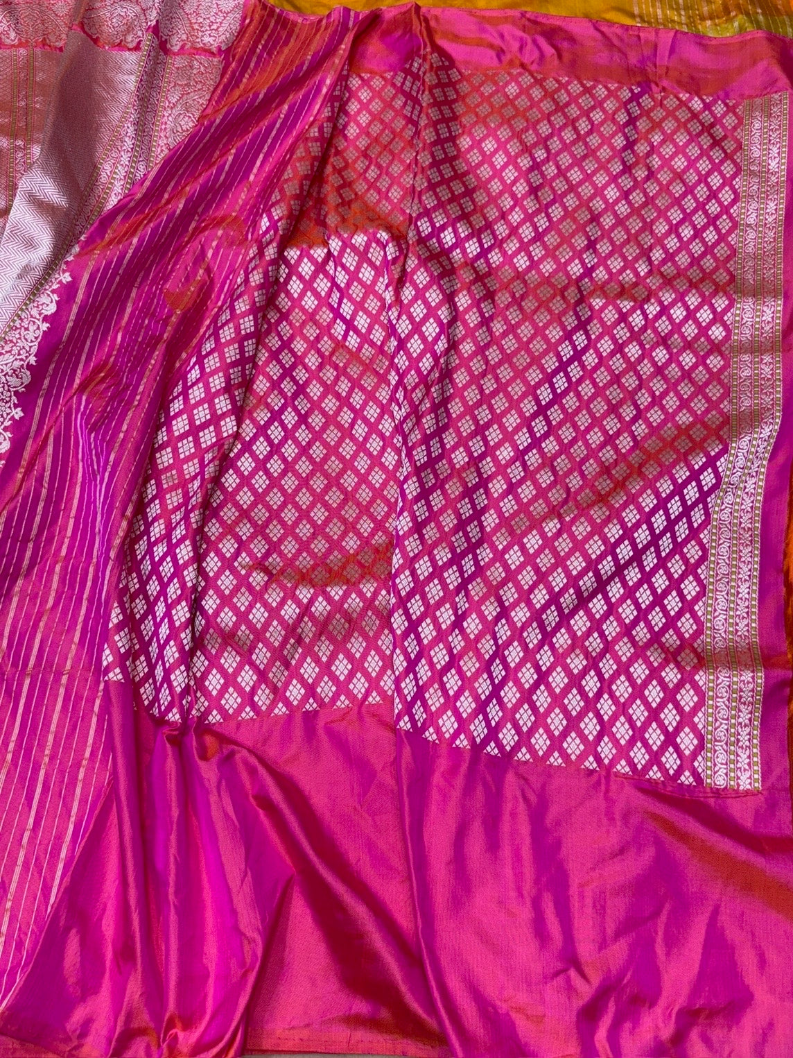 Mustard Yellow Handwoven Pure Banarasi Ektara Silk Saree