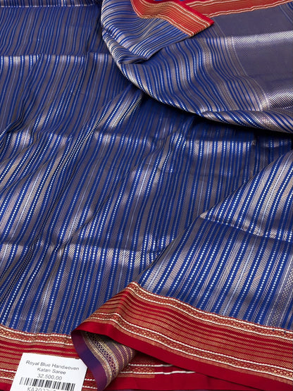Royal Blue Handwoven Pure Banarasi Katan Silk Saree