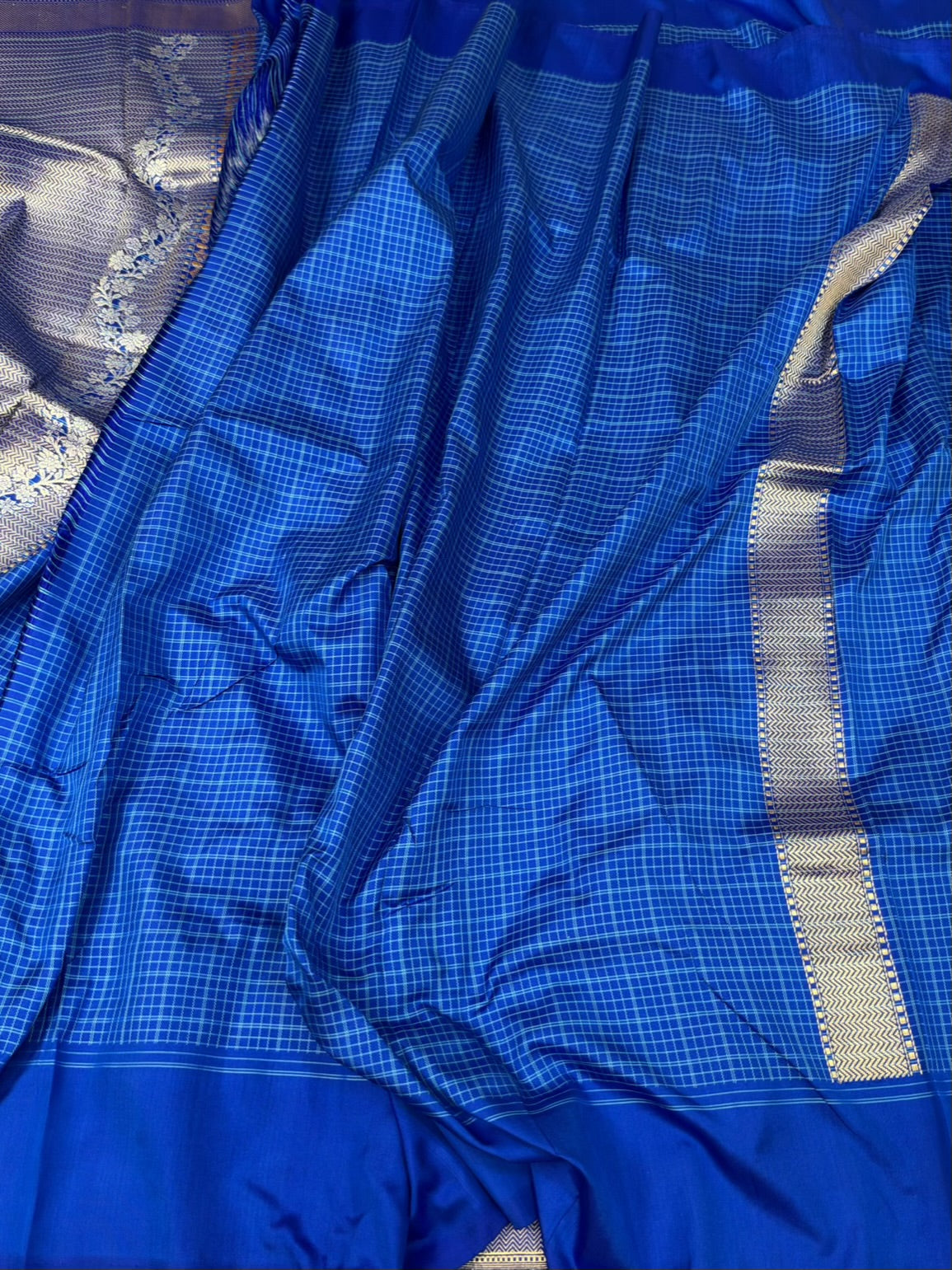 Royal Blue Handwoven Pure Banarasi Katan Silk Saree