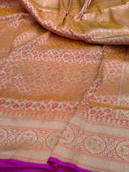 Banarasi Pure Silk Brocade Saree | 100% Pure Katan Silk with Minakari Work