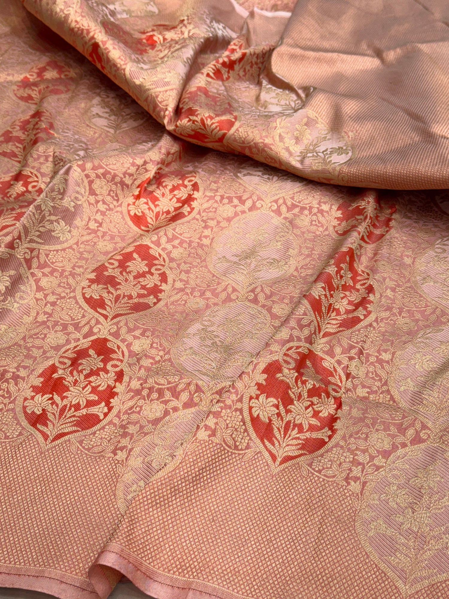 Banarasi Minakari Pure Silk Brocade Saree | 100% Pure Katan Silk Handwoven in Banaras