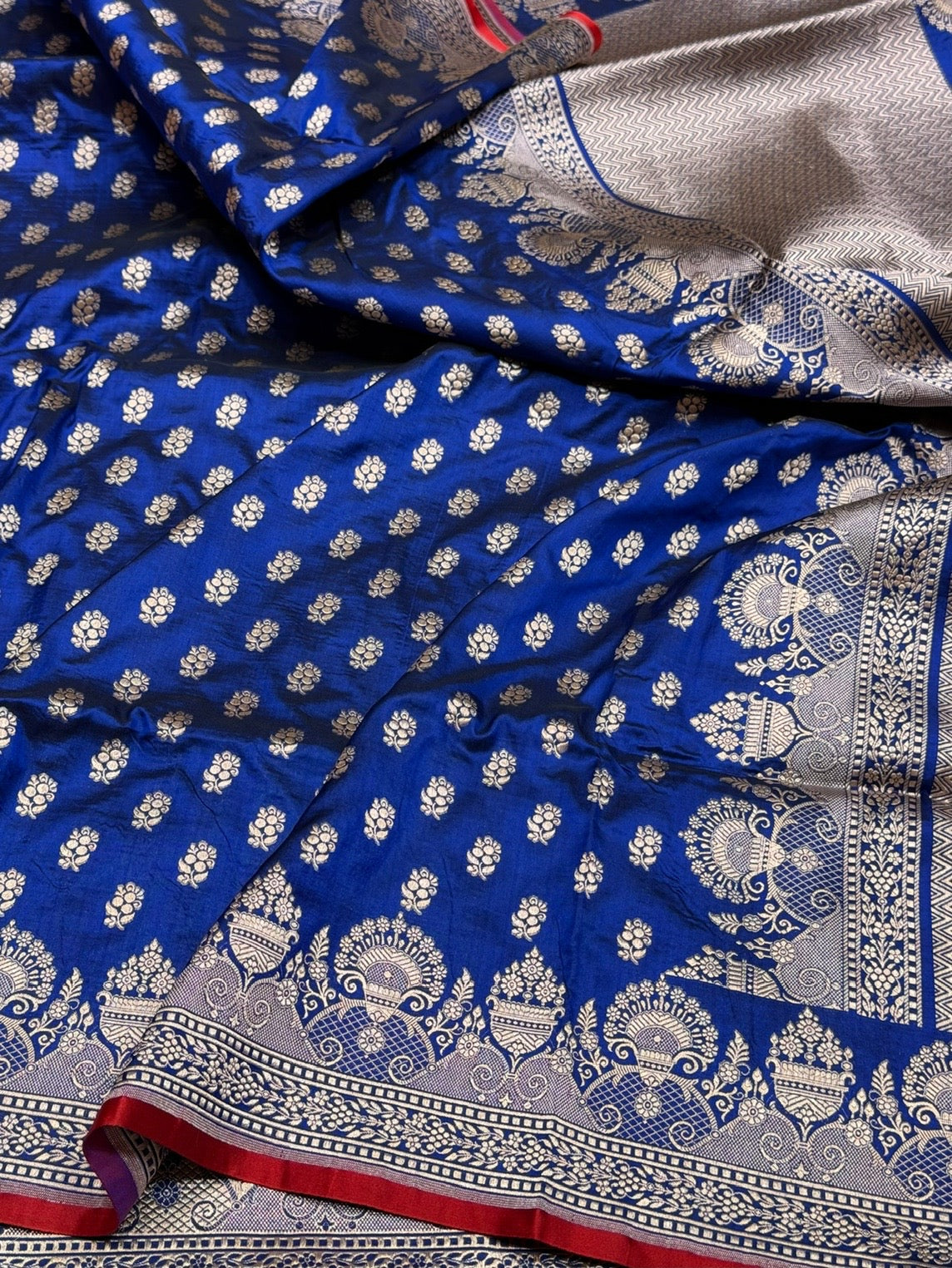 Banarasi Silk Saree in Cutwork Weave – Katan Silk Elegance