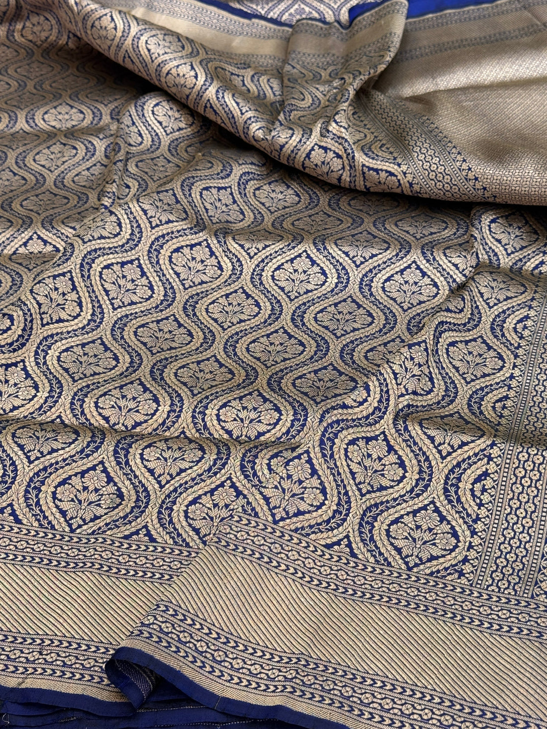 Royal Blue Pure Banarasi Brocade Silk Saree