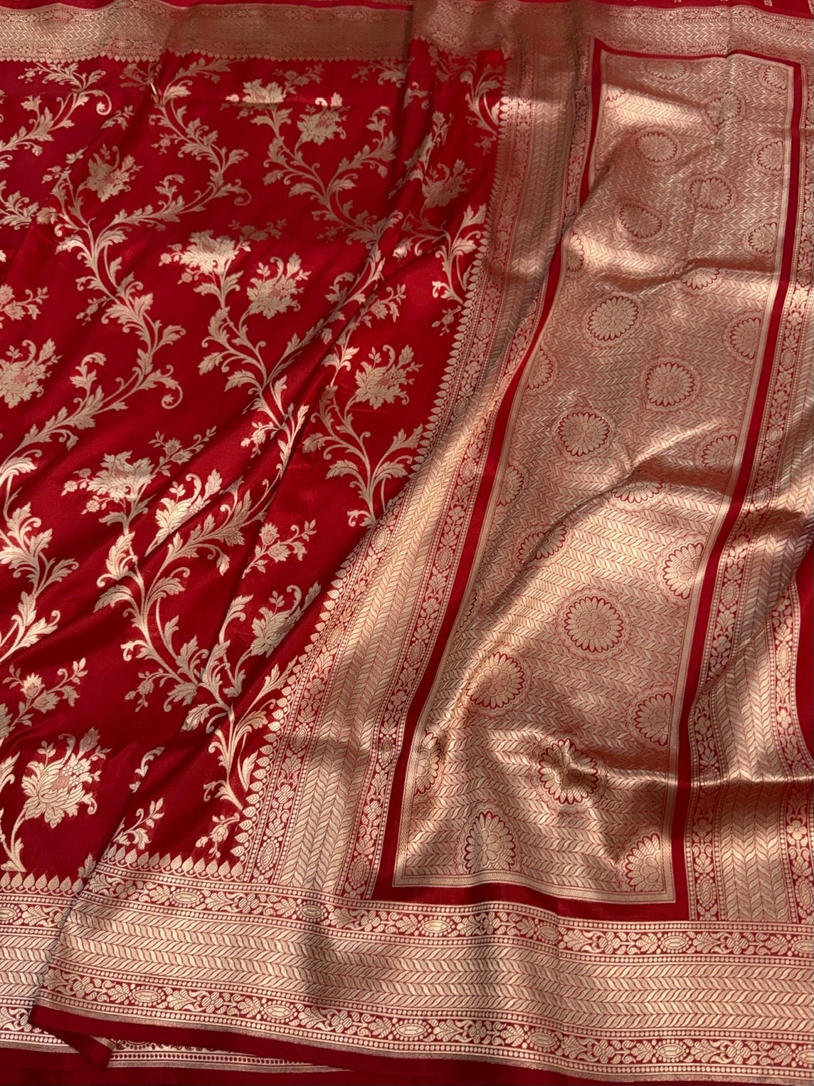 Red Banarasi Pure Katan Silk Saree