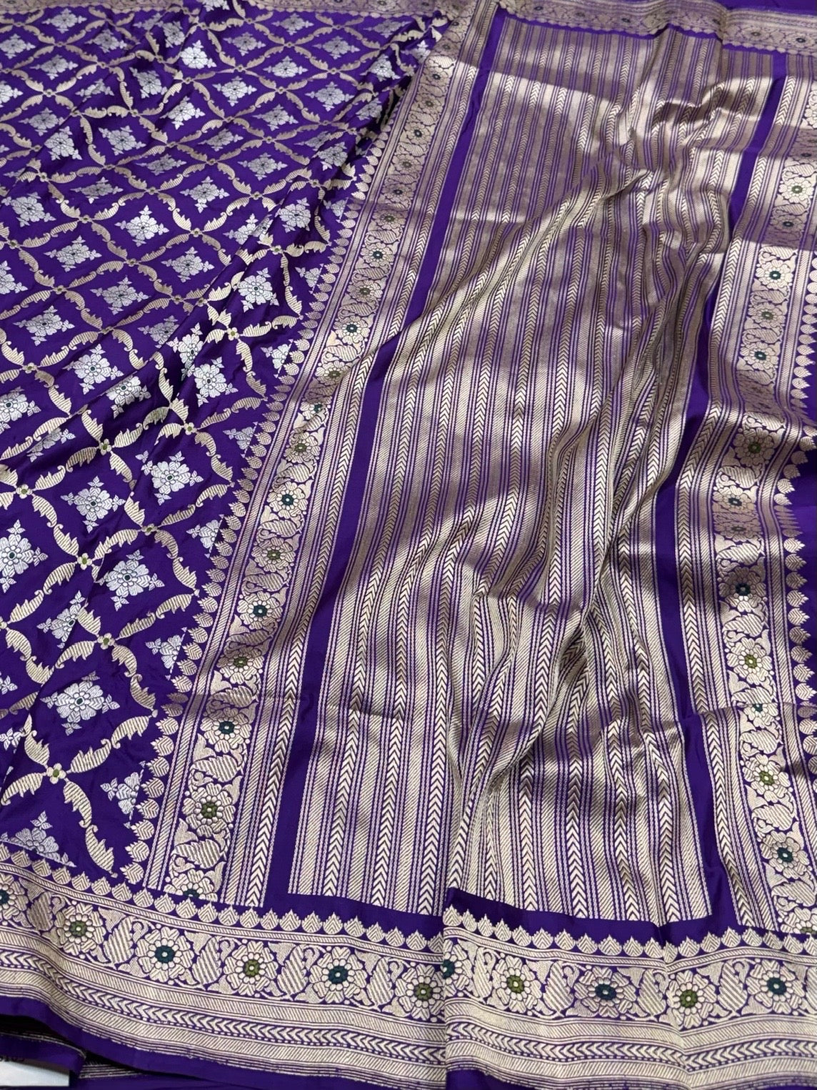 Purple Handwoven Banarasi Pure Katan Silk Saree
