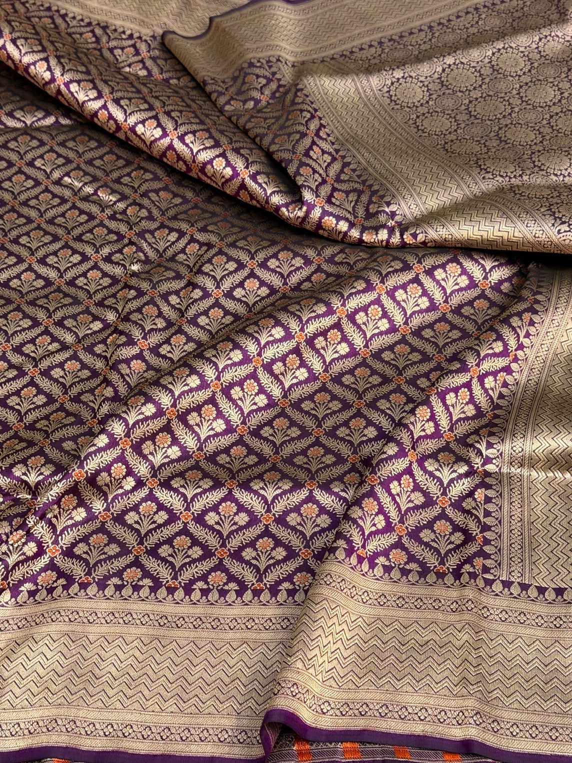 Magenta Minakari Banarasi Pure Katan Silk Brocade Saree