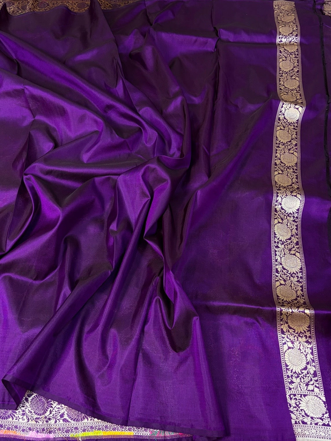 Purple Rangkaat Banarasi Pure Katan Silk Saree