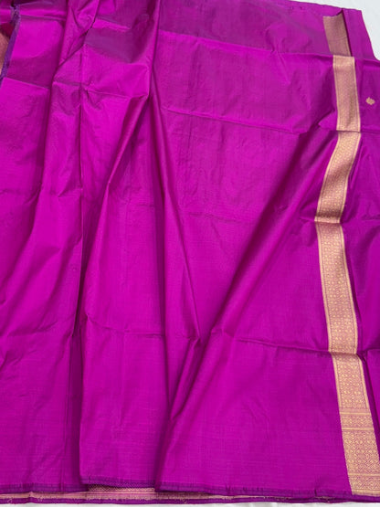 Magenta Pink Handwoven Pure Banarasi Silk Saree