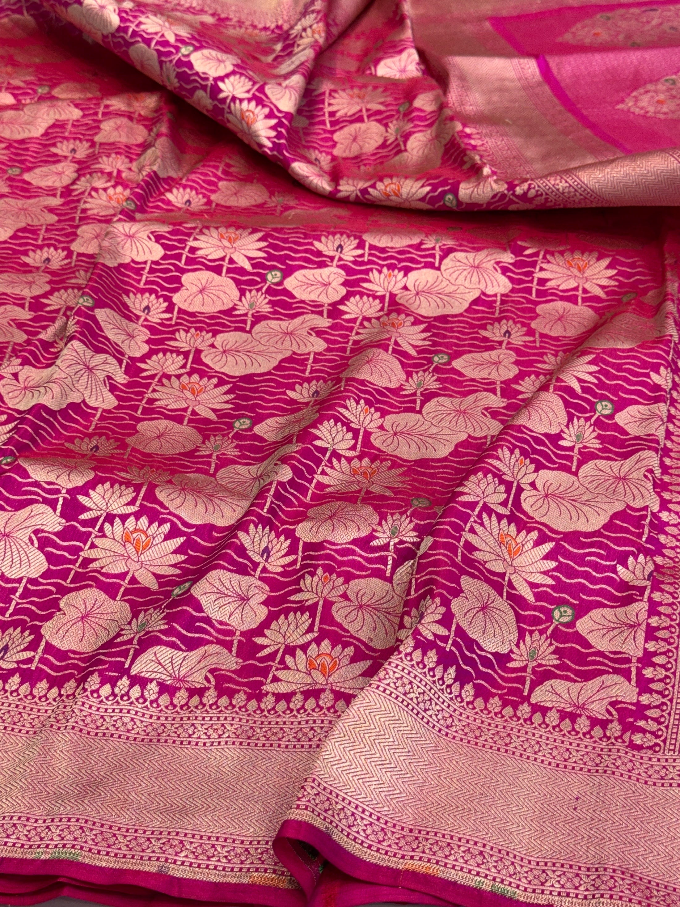 Banarasi Minakari Pure Silk Brocade Saree – Katan Silk with Intricate Minakari & Rich Brocade Weave