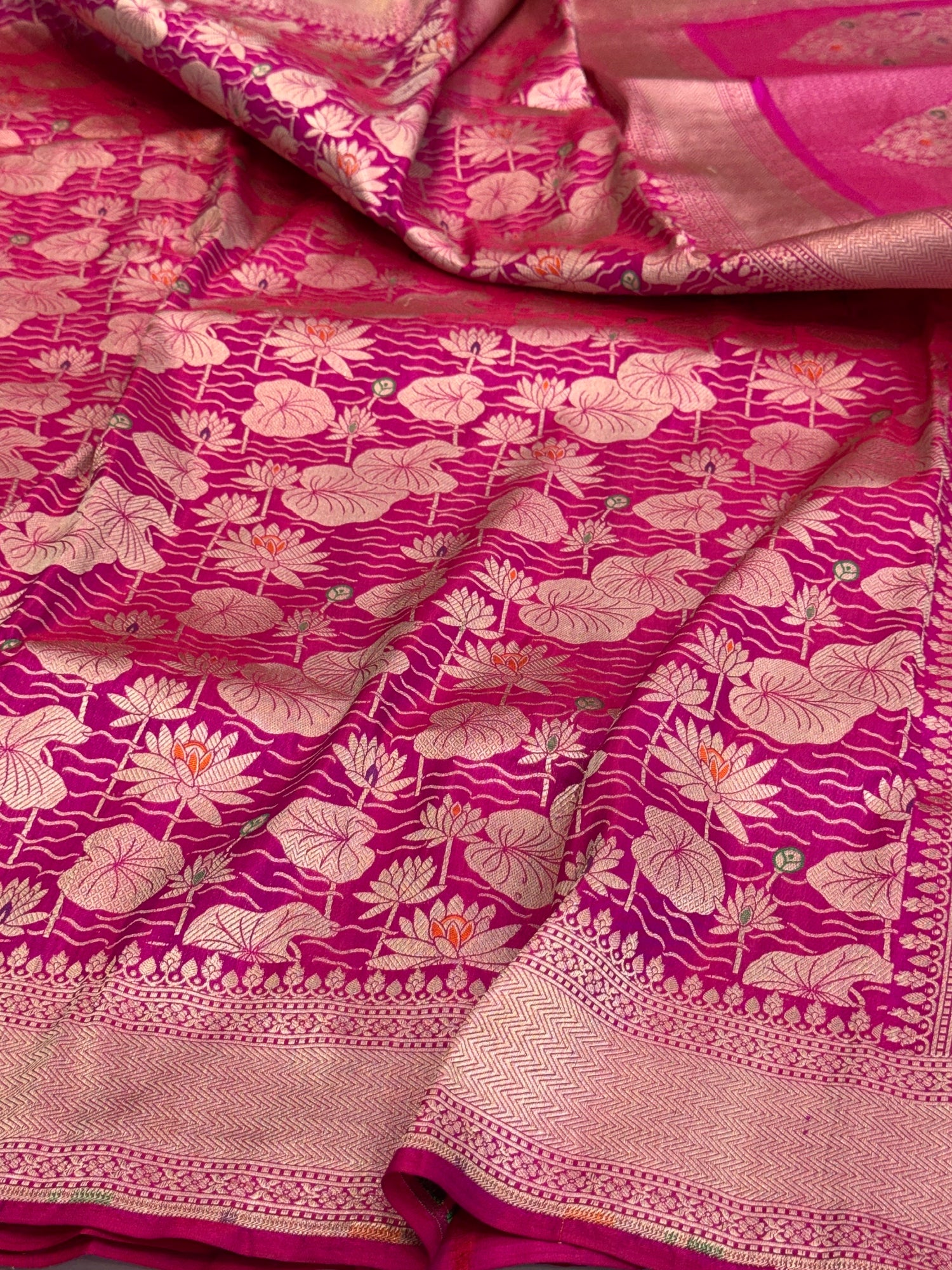 Banarasi Minakari Pure Silk Brocade Saree – Katan Silk with Intricate Minakari &amp; Rich Brocade Weave