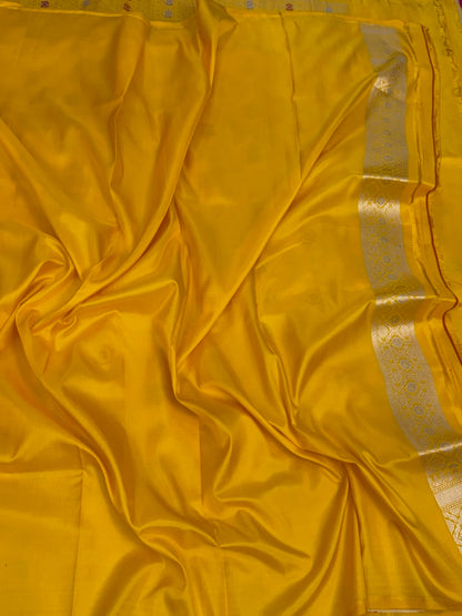 Yellow Minakari Pure Banarasi Katan Silk Saree
