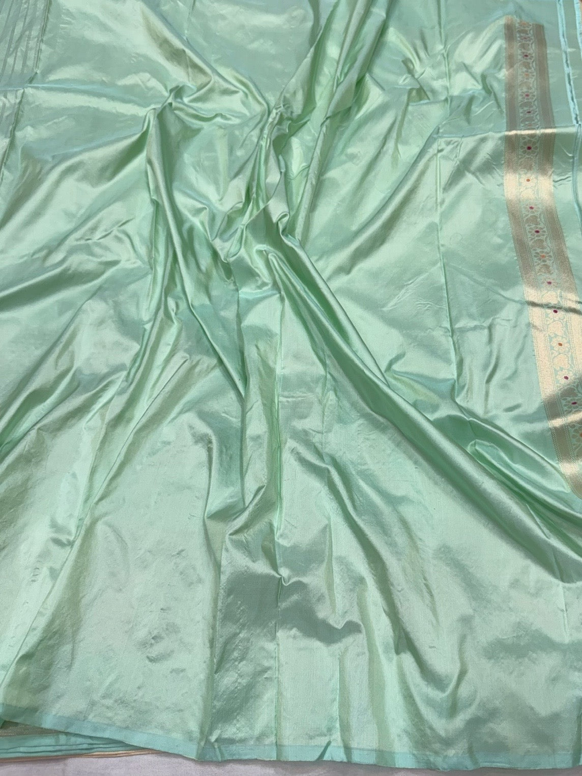 Pista Green Pure Banarasi Katan Silk Saree