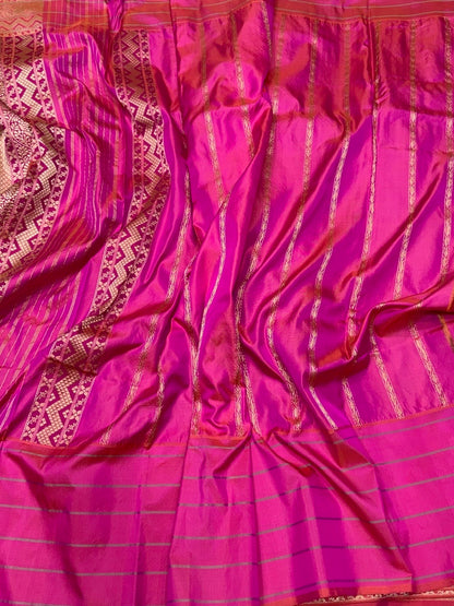 Sky Blue Pure Banarasi Katan Silk Saree – Handwoven Kadwa Booti