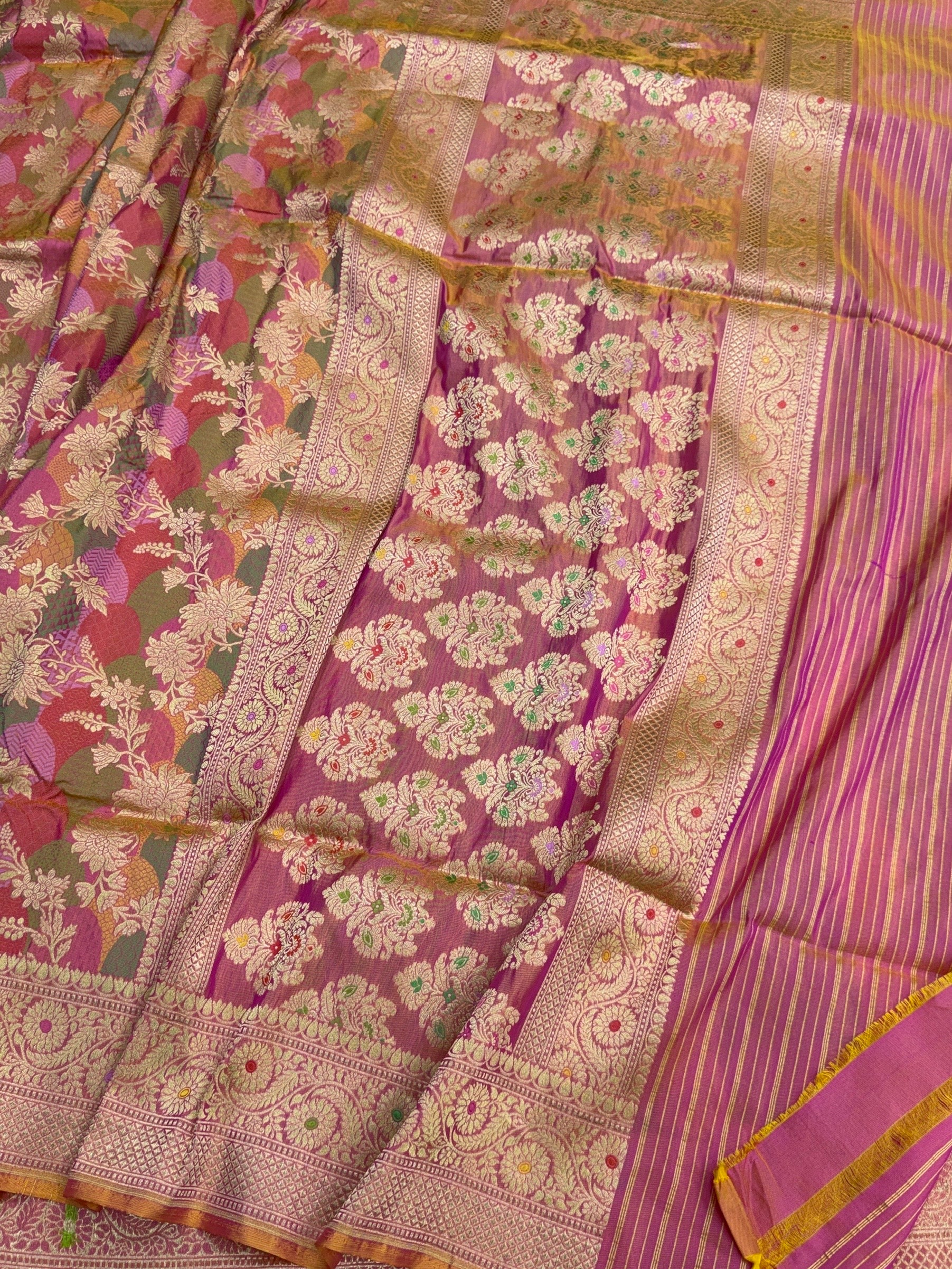 Banarasi Tilfi Minakari Pure Katan Silk Saree | Pure Silk | Minakari Work | Cutwork Technique | Banarasi Katan Silk Saree