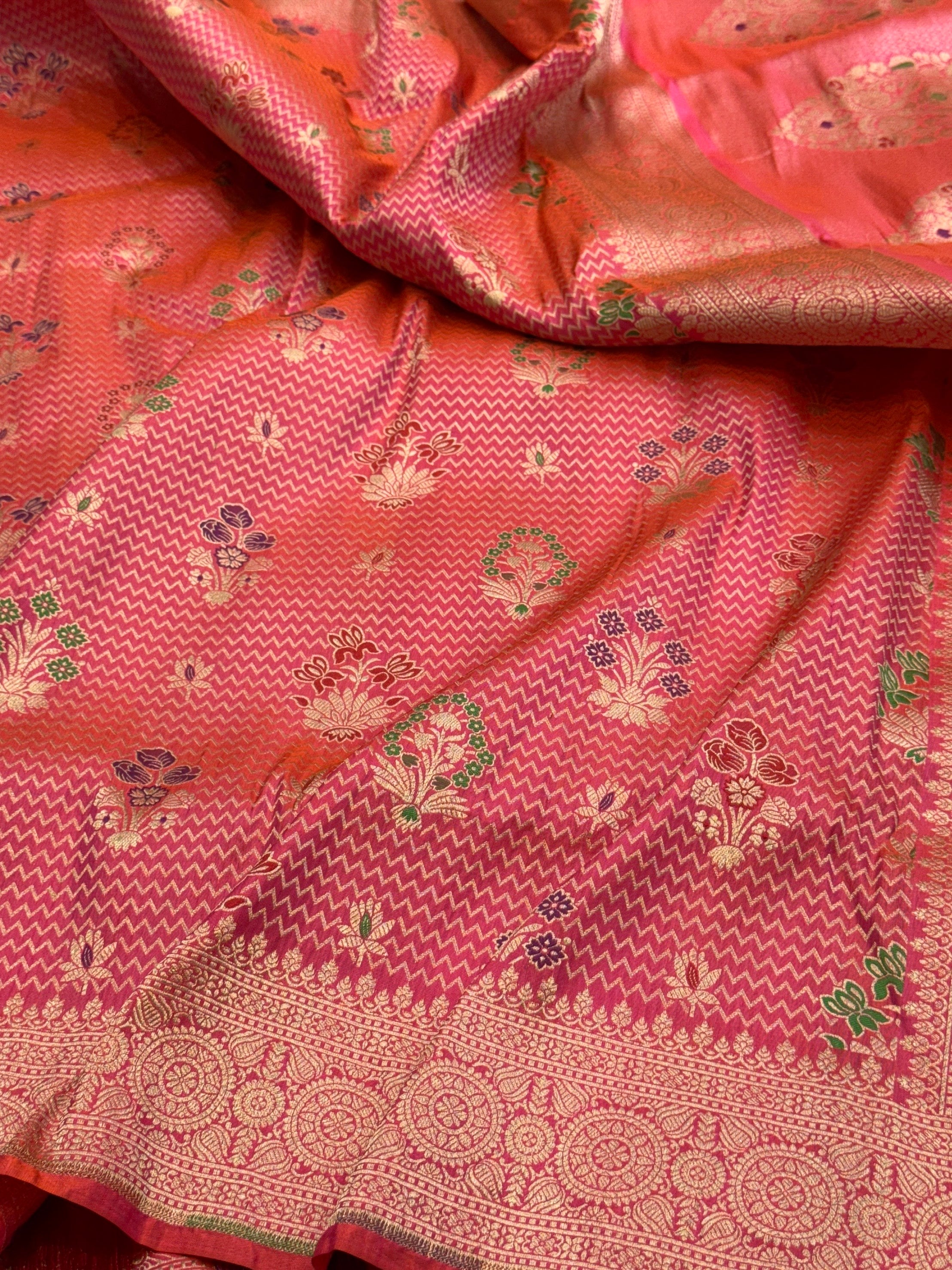 Banarasi Minakari Pure Katan Silk Brocade Saree β Rich Traditional Brocade Weave