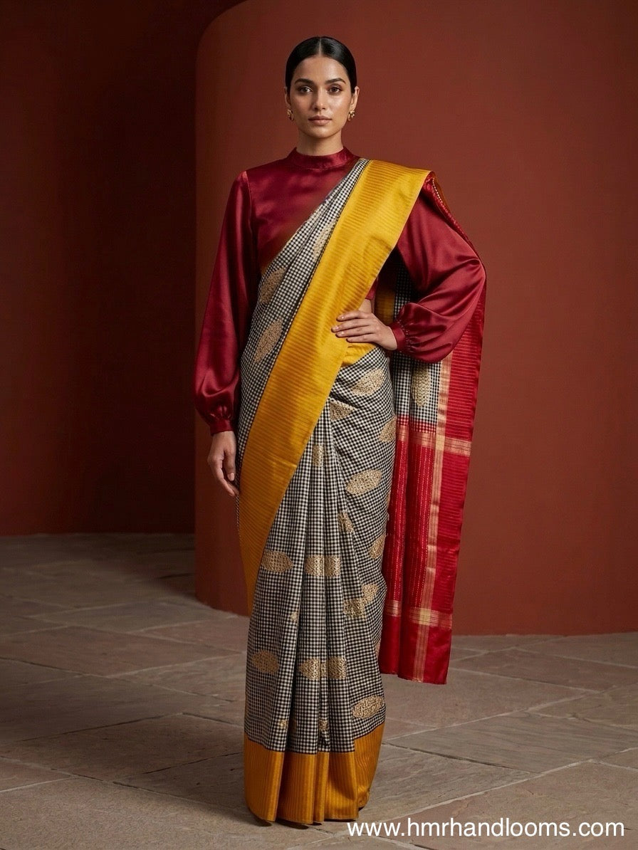 Black Handwoven Pure Banarasi Silk Saree