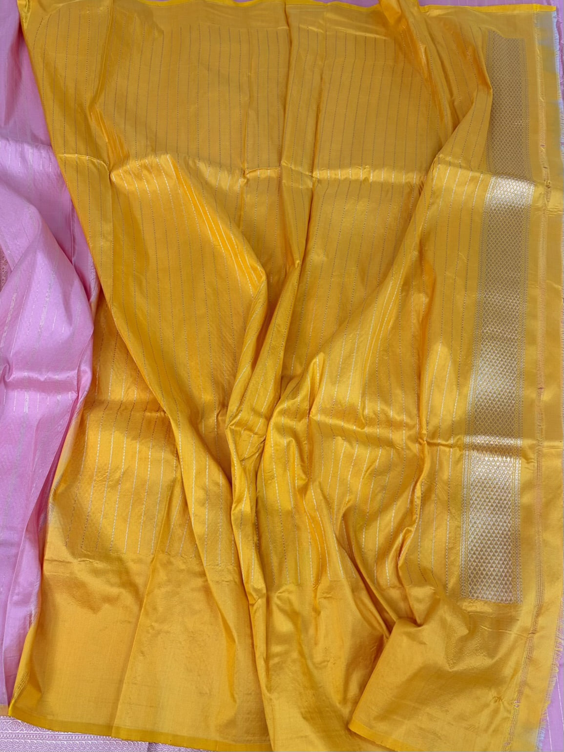 Baby Pink Handwoven Pure Banarasi Katan Silk Saree