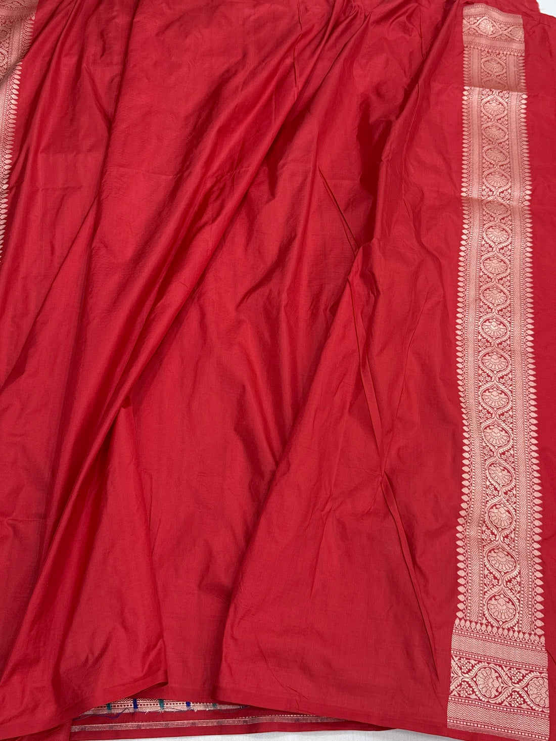 Red Banarasi Minakari Pure Katan Silk Saree | Pure Silk | Minakari Work | Cutwork Technique | Banarasi Katan Silk Saree