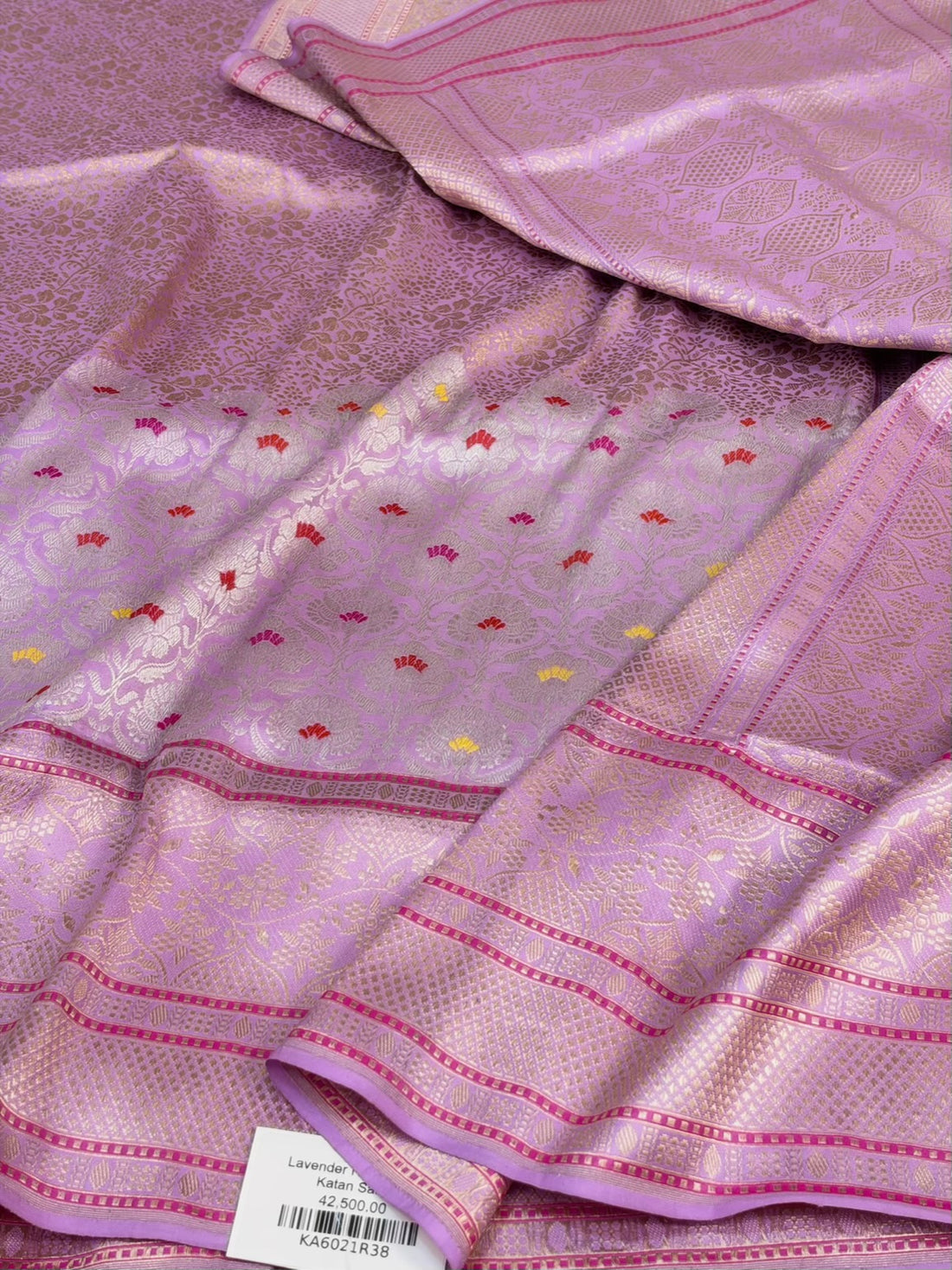 Lavender Handwoven Banarasi Pure Katan Silk Saree