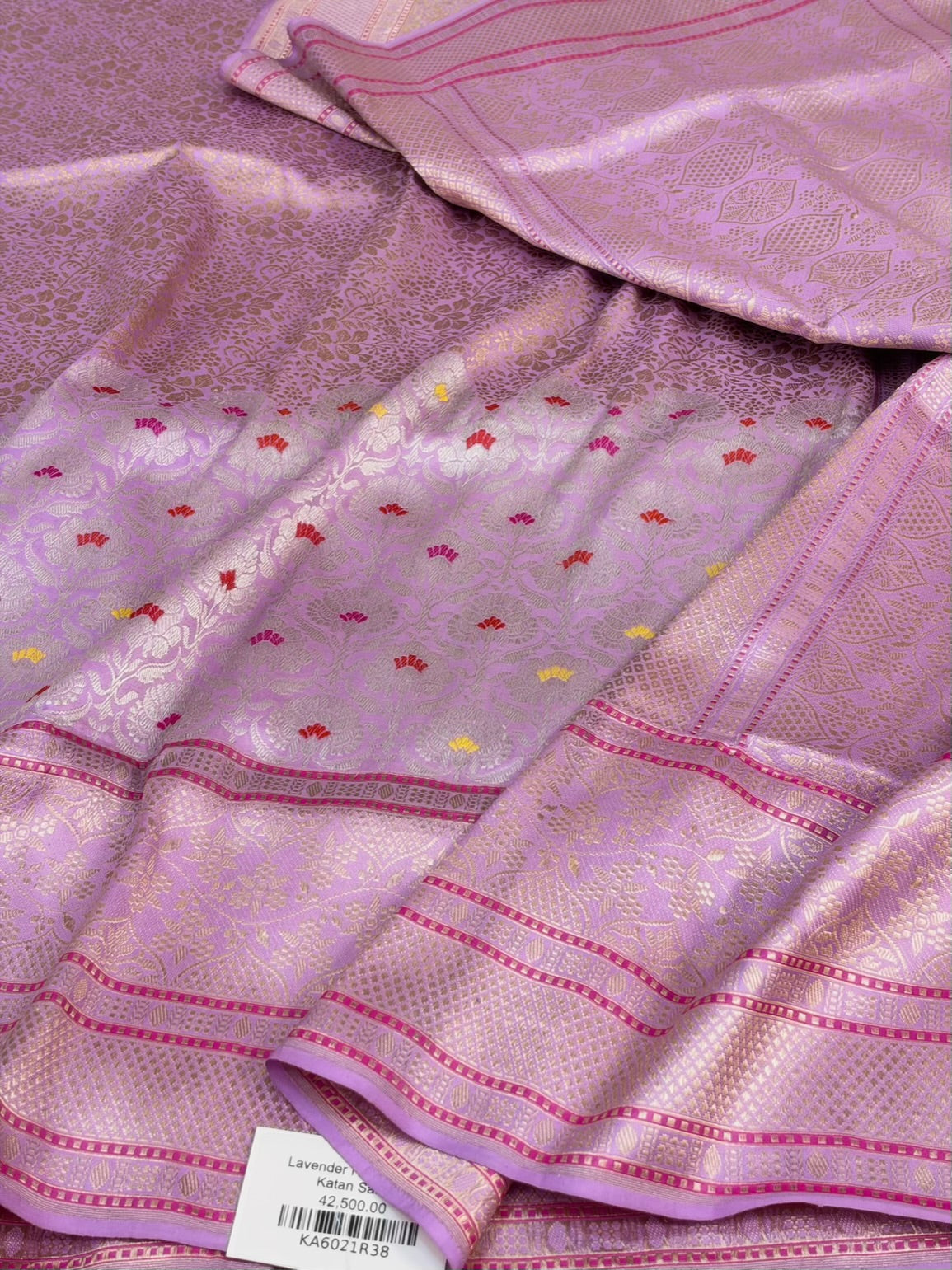 Lavender Handwoven Banarasi Pure Katan Silk Saree