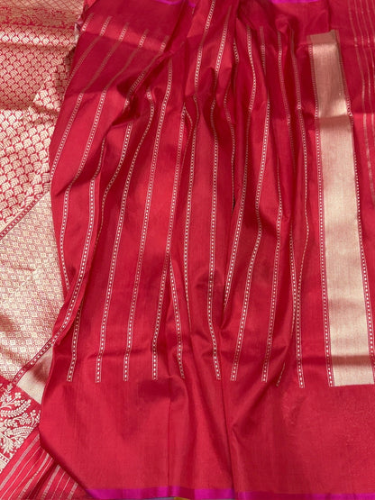 Red Handwoven Pure Banarasi Silk Saree