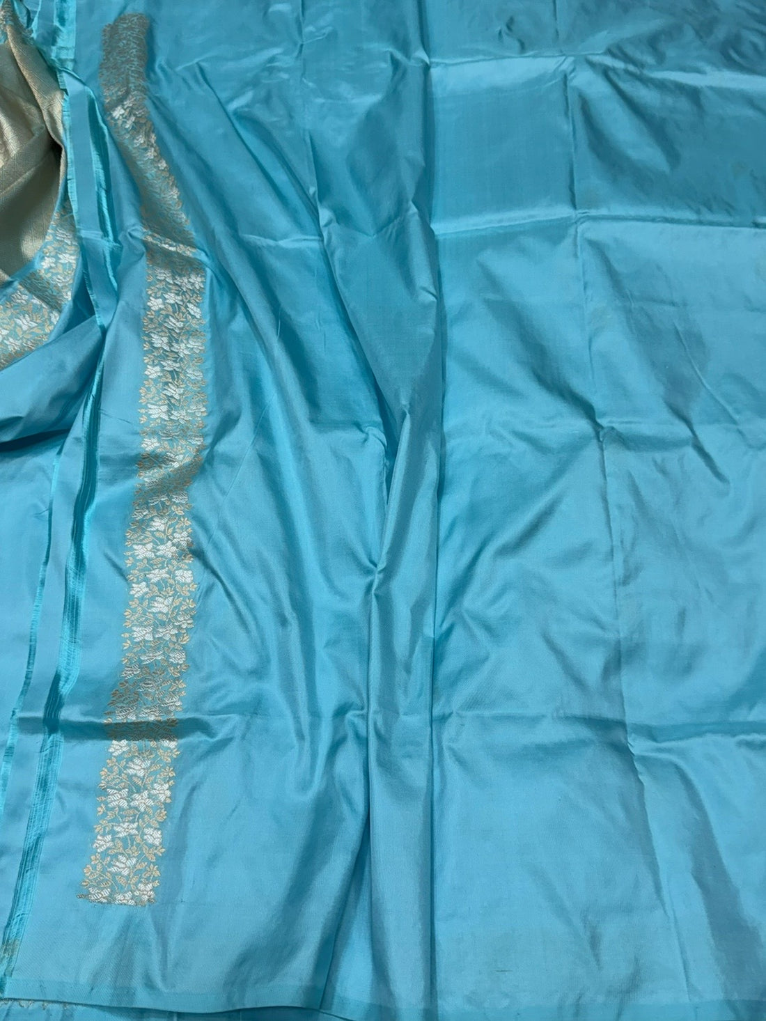 Sky Blue Handwoven Pure Banarasi Katan Silk Saree