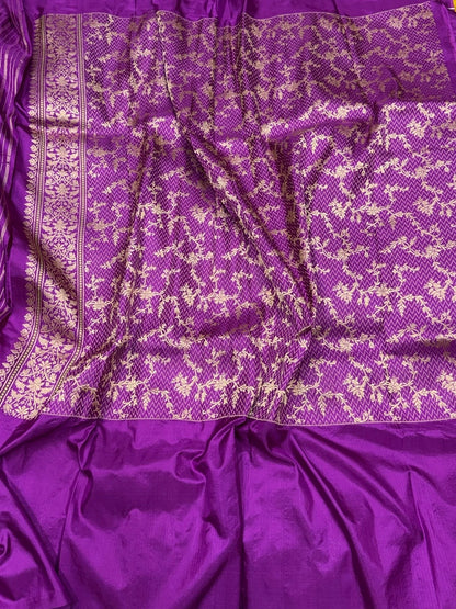 Mehndi Yellow Handwoven Pure Banarasi Ektara Silk Saree in Kadwa Weave – 100% Pure Mulberry Silk