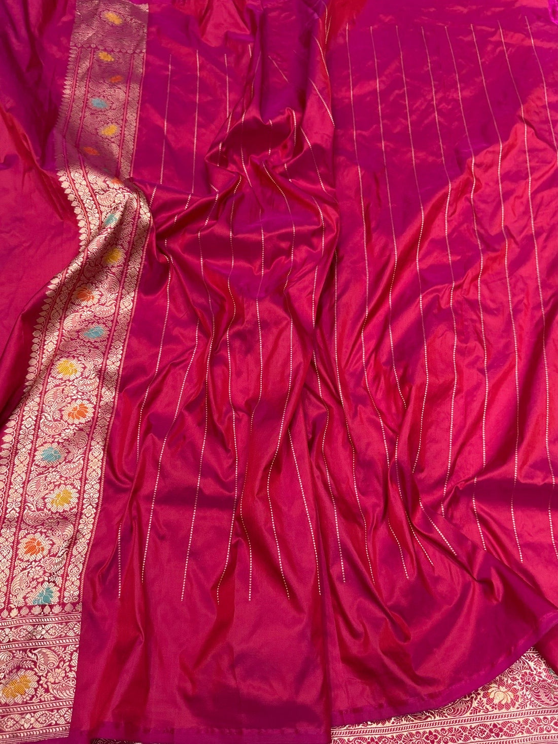Reddish Pink Handwoven Pure Silk Banarasi Saree