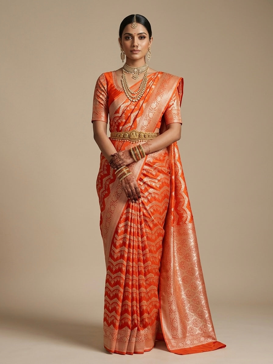 Banarasi Pure Katan Silk Saree | Pure Silk | Cutwork Technique | Banarasi Katan Silk Saree