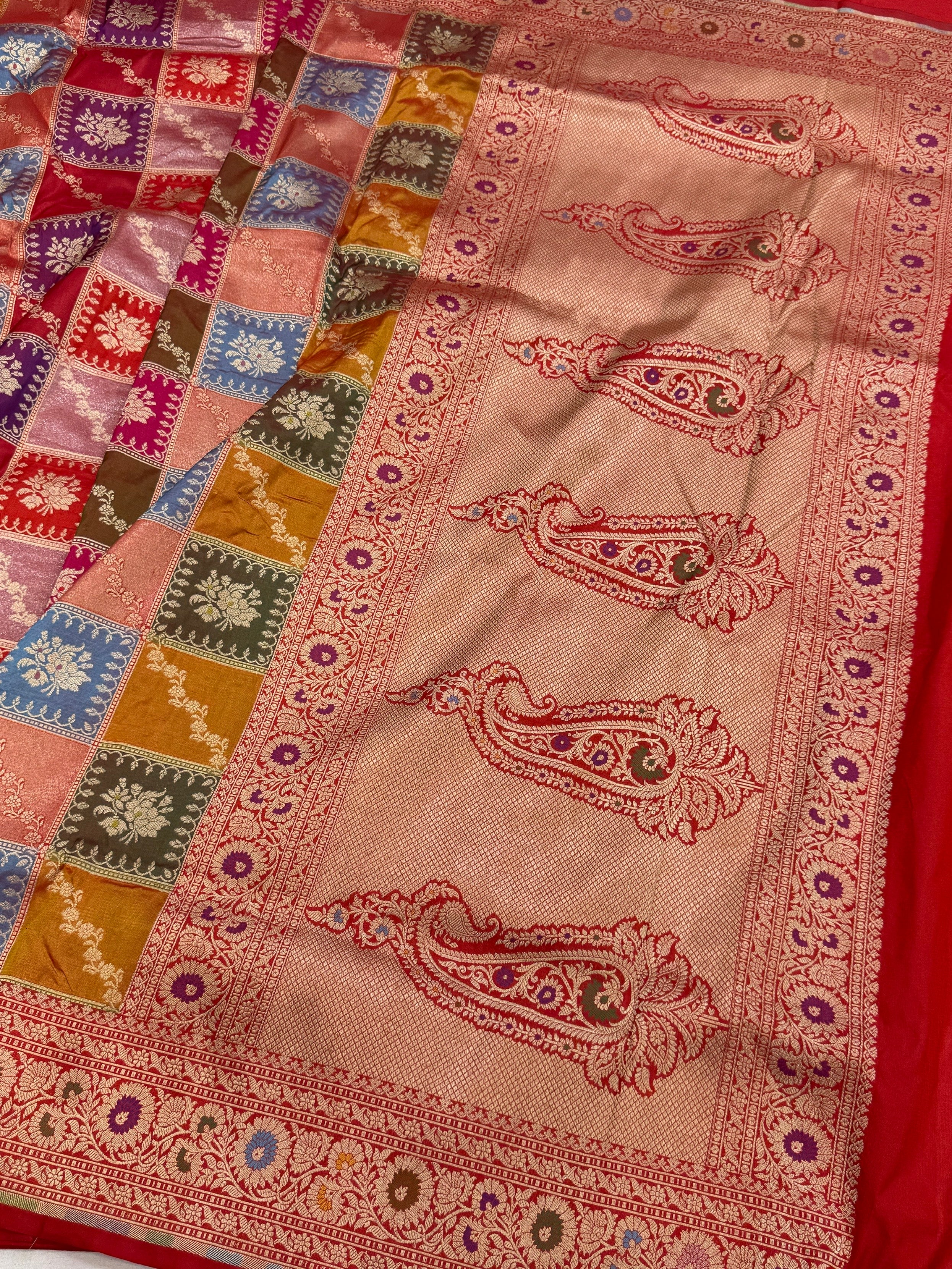 Multicolour Banarasi Pure Silk Saree