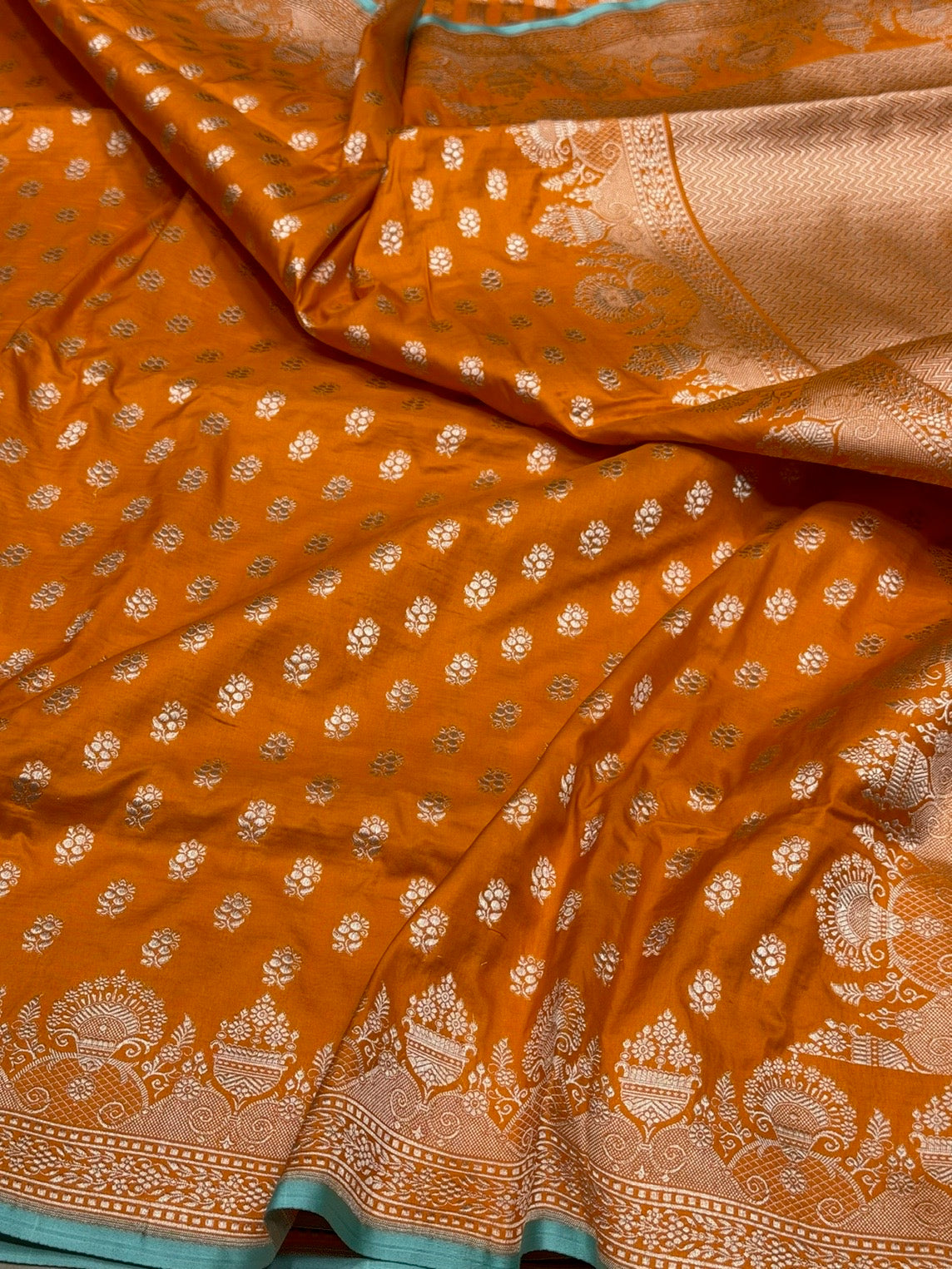 Banarasi Silk Saree in Cutwork Weave – Katan Silk Elegance