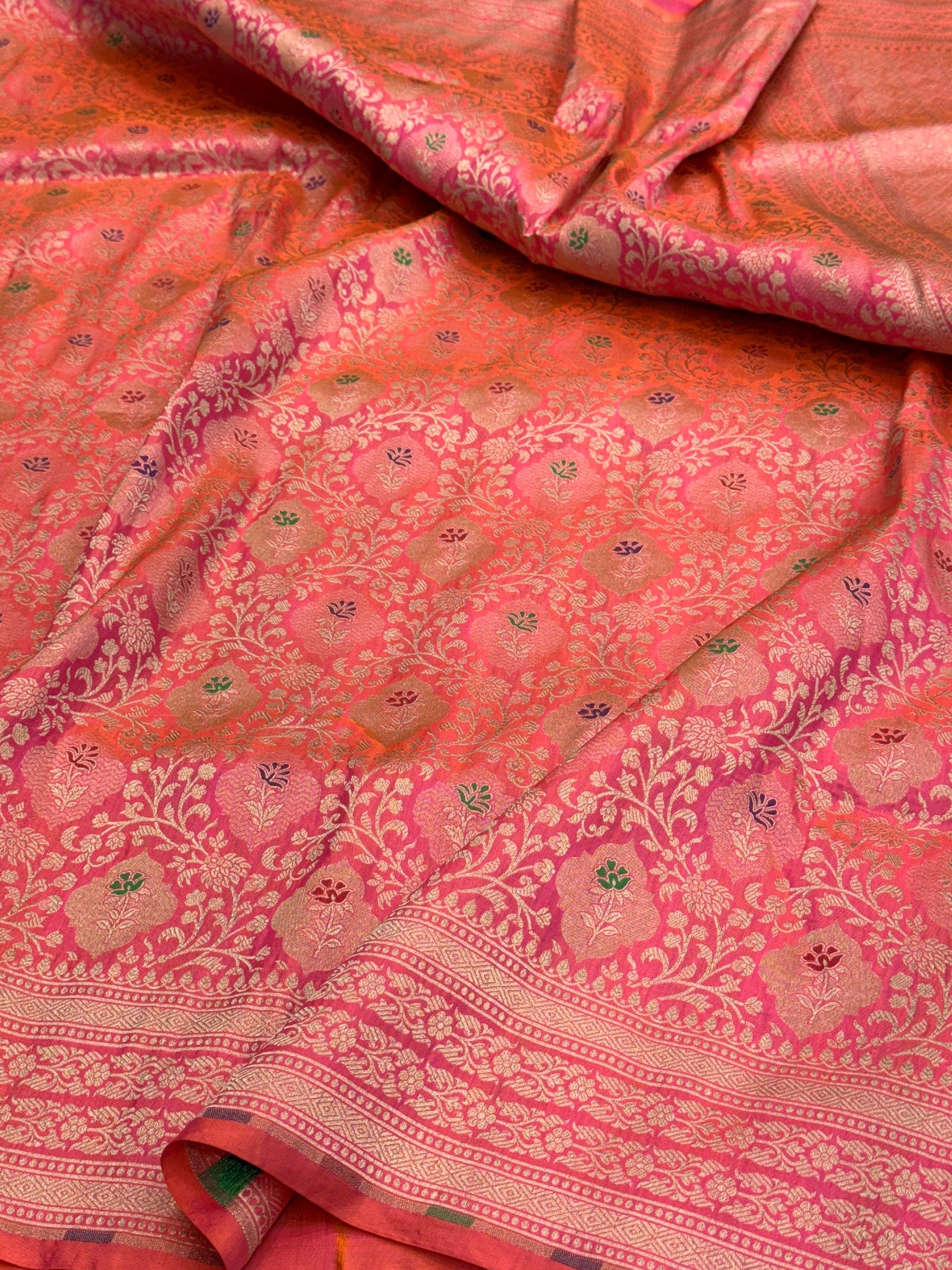 Banarasi Minakari Pure Katan Silk Brocade Saree – Rich Traditional Brocade Weave