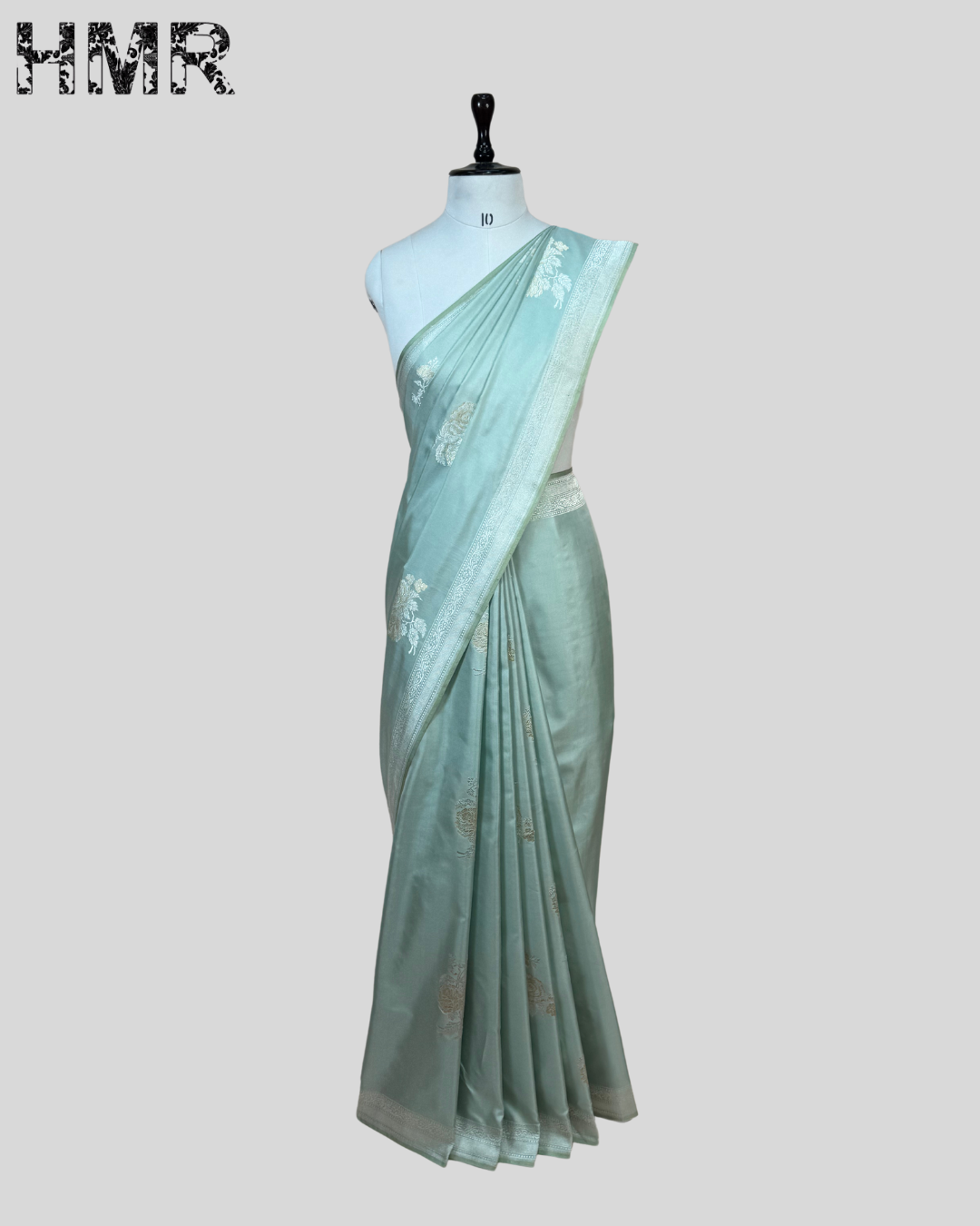 Powder Blue Ektara Handwoven Pure Banarasi Silk Saree