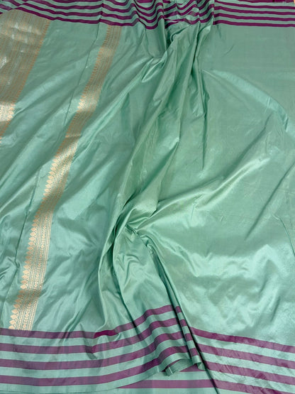 Pista Green Handwoven Pure Banarasi Katan Silk Saree