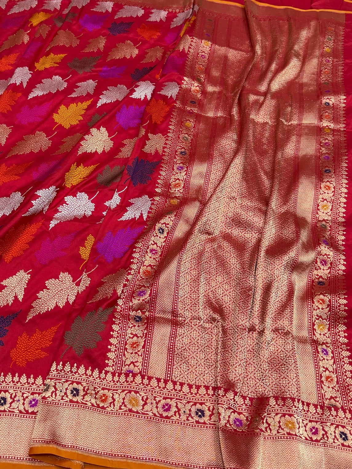 Red Handwoven Pure Banarasi Silk Saree