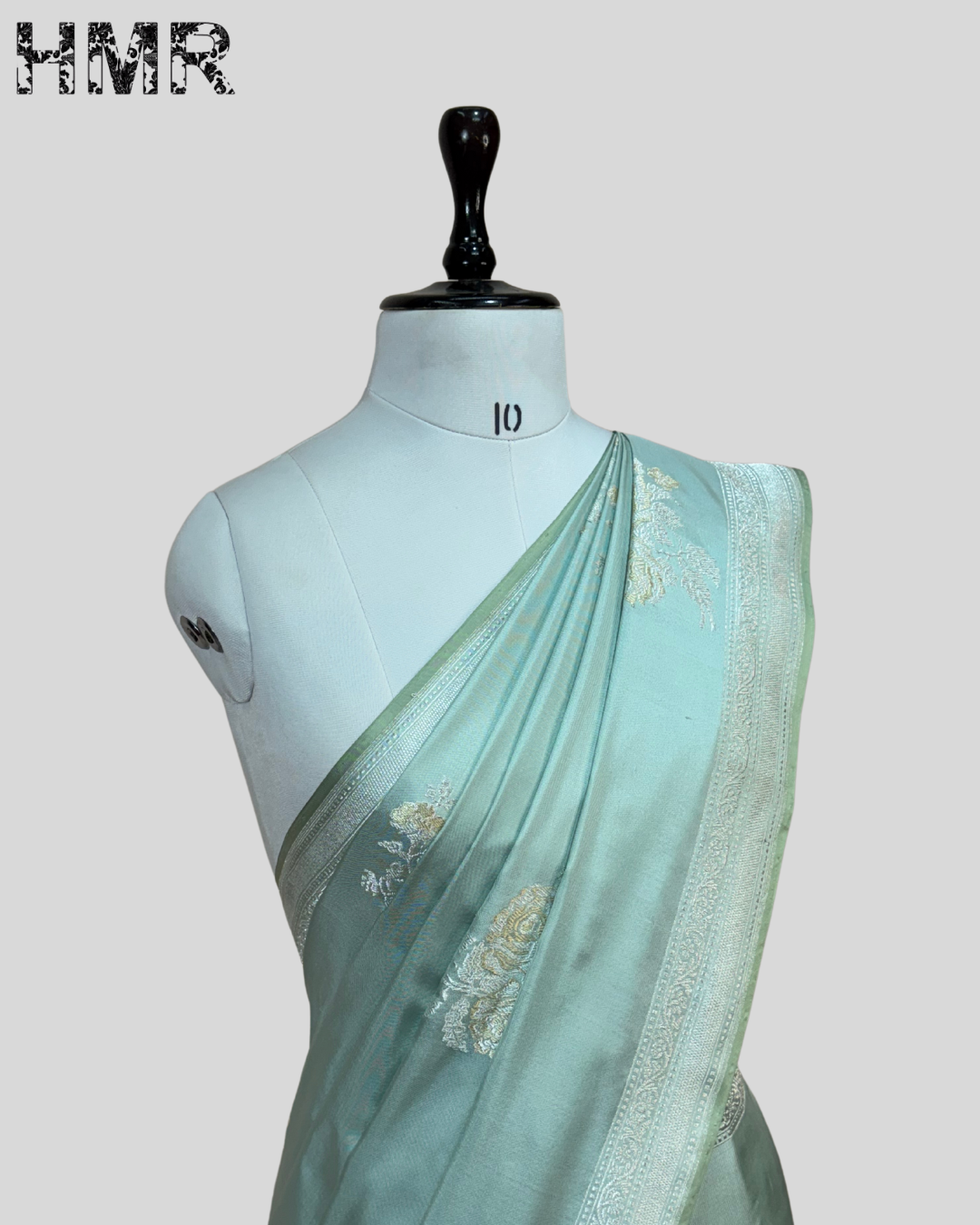 Powder Blue Ektara Handwoven Pure Banarasi Silk Saree