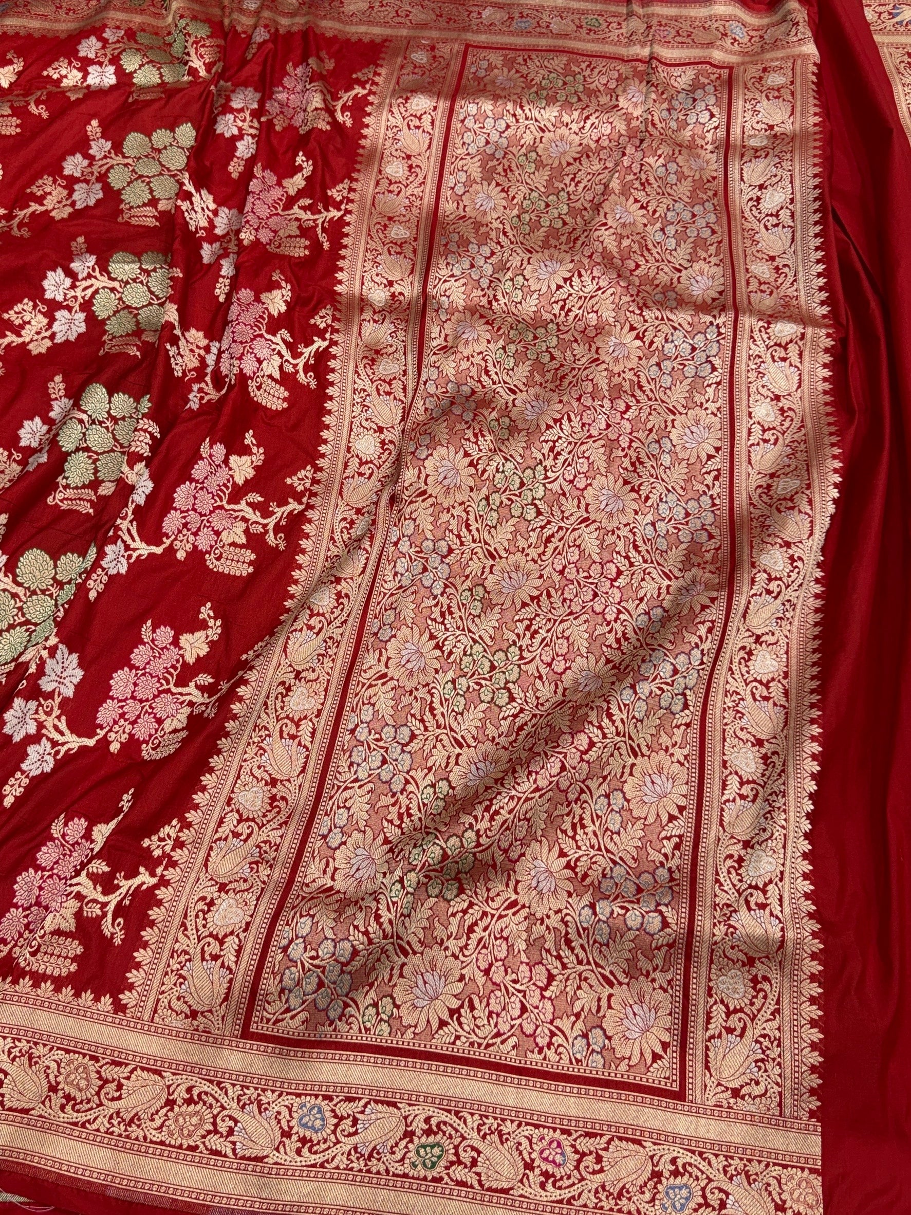 Banarasi Tilfi Minakari Pure Katan Silk Saree | Pure Silk | Minakari Work | Cutwork Technique | Banarasi Katan Silk Saree