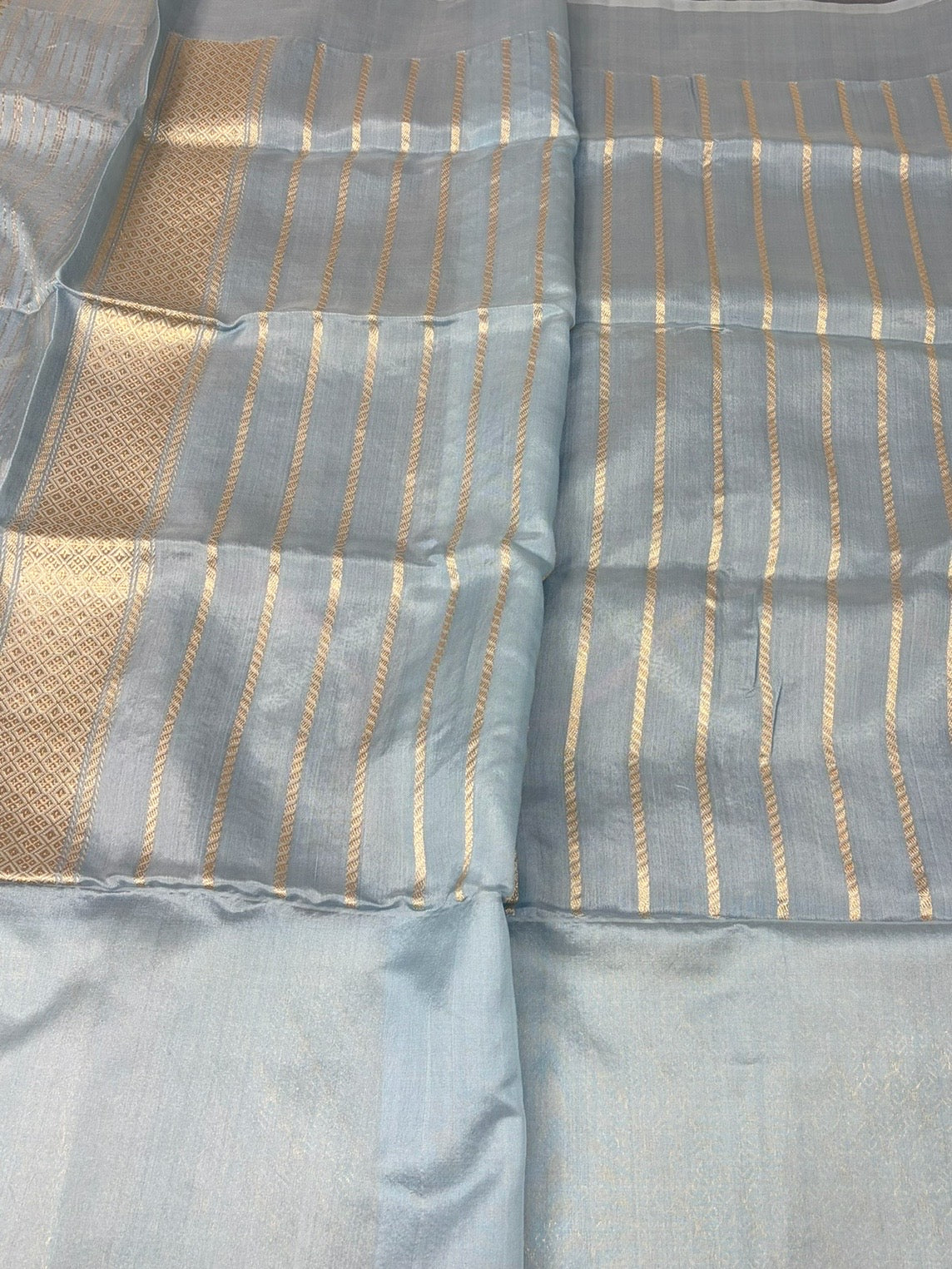 Navy Blue Handwoven Pure Banarasi Ektara Silk Saree