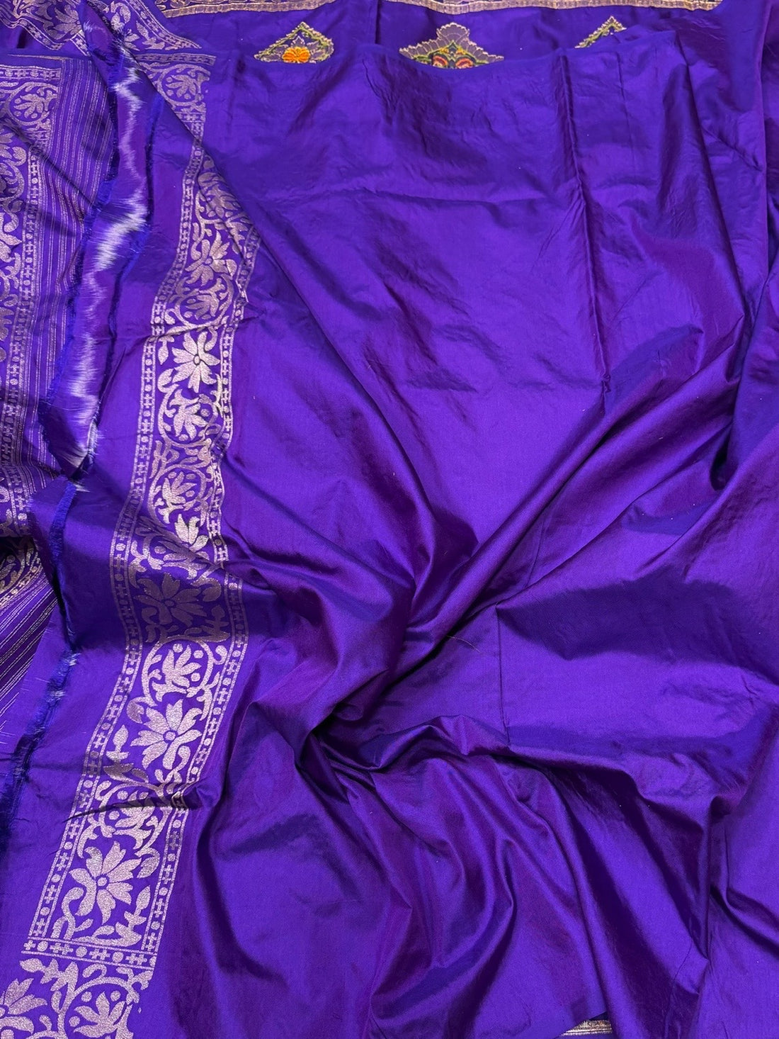 Purple Handwoven Pure Banarasi Ektara Silk Saree