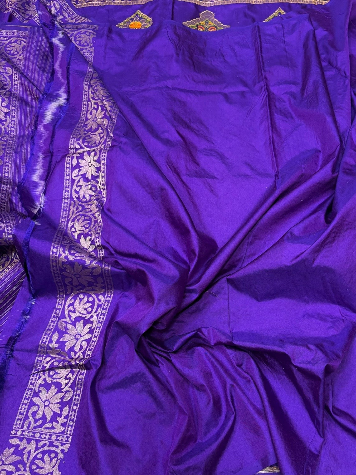Purple Handwoven Pure Banarasi Ektara Silk Saree