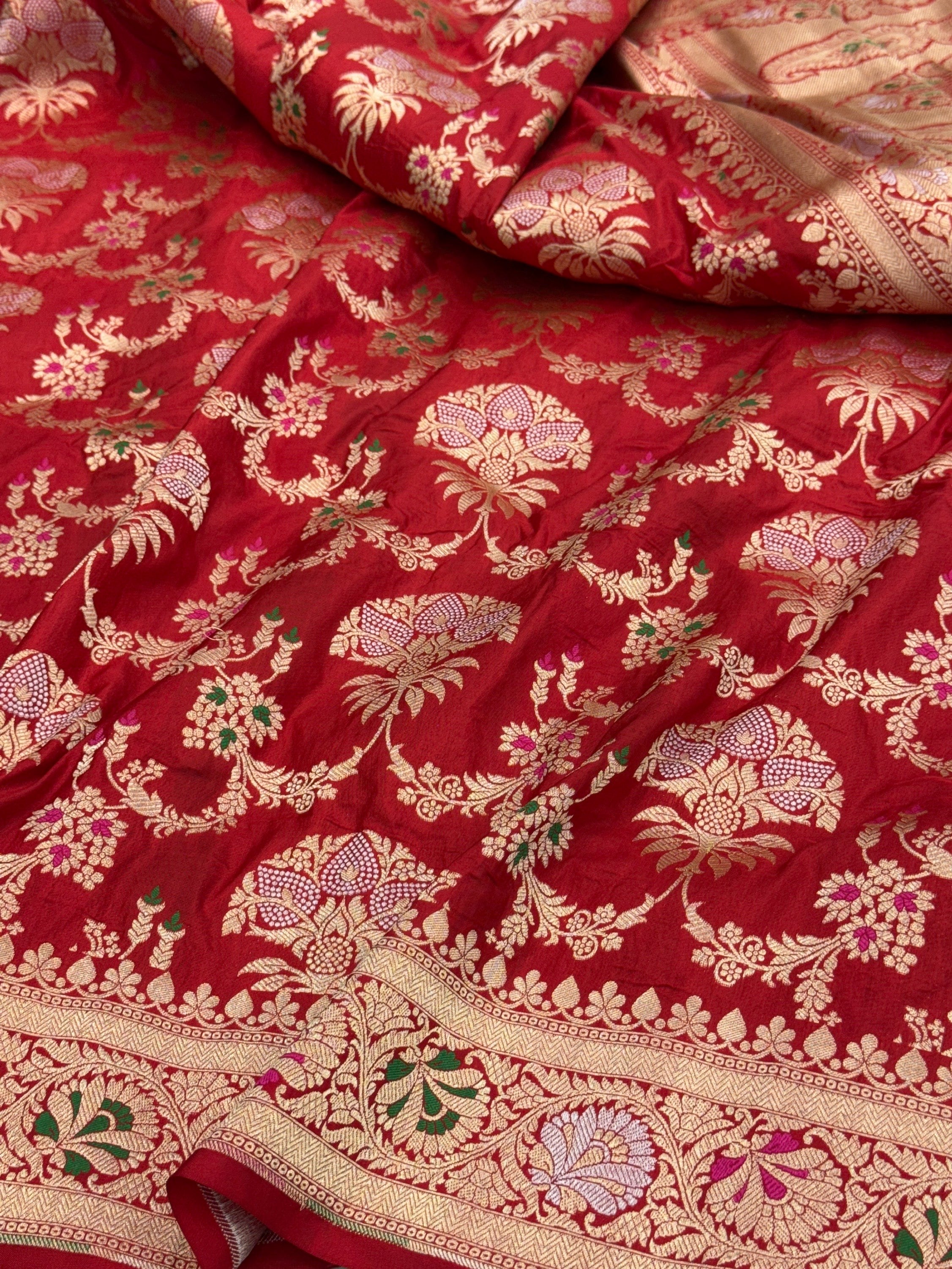 Banarasi Minakari Pure Katan Silk Saree | Pure Silk | Minakari Work | Cutwork Technique | Banarasi Katan Silk Saree
