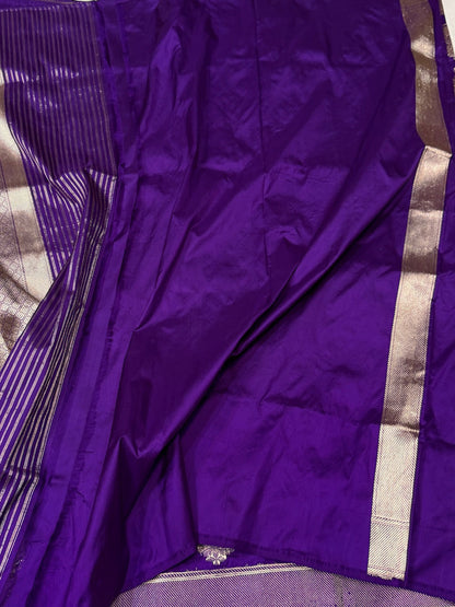 Purple Handwoven Pure Banarasi Silk Saree