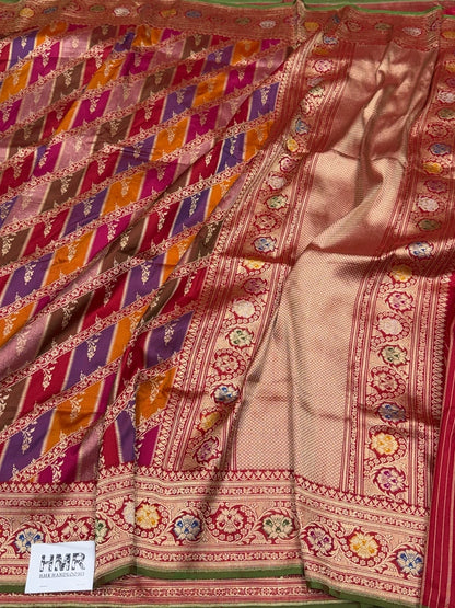 Red Handwoven Pure Banarasi Rangkaat Silk Saree – Pure Katan Silk | Rangkaat Technique | Luxury Banarasi Saree