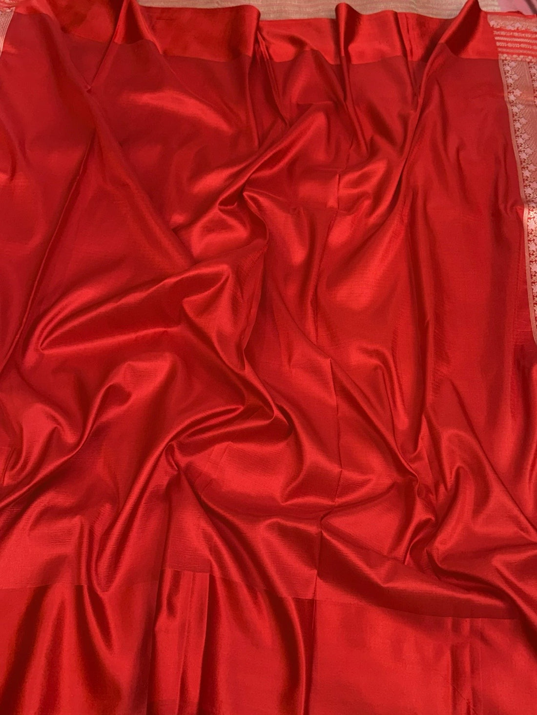 Ivory Banarasi Pure Katan Silk Satin Border Saree