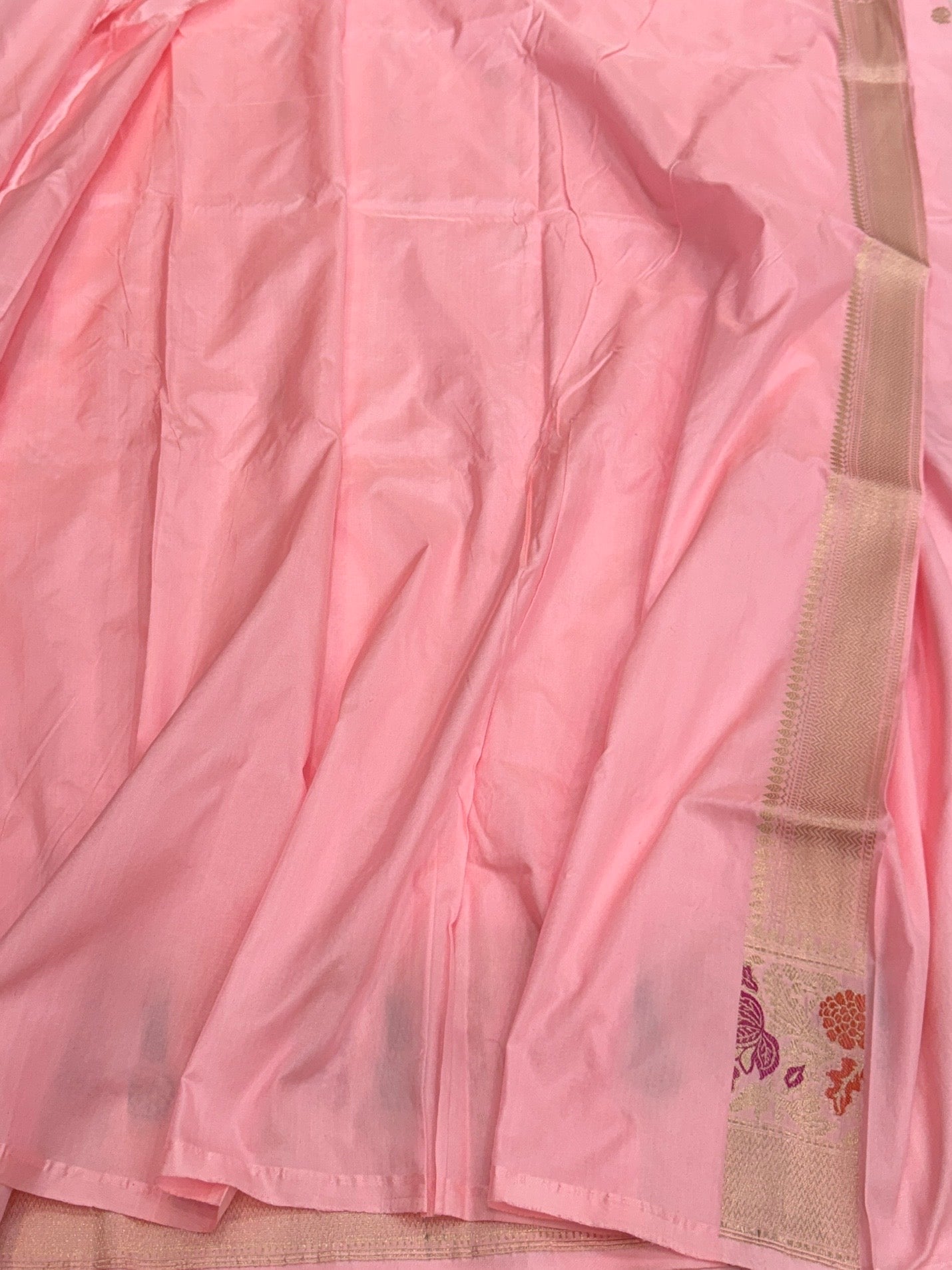 Baby Pink Handwoven Pure Banarasi Silk Saree