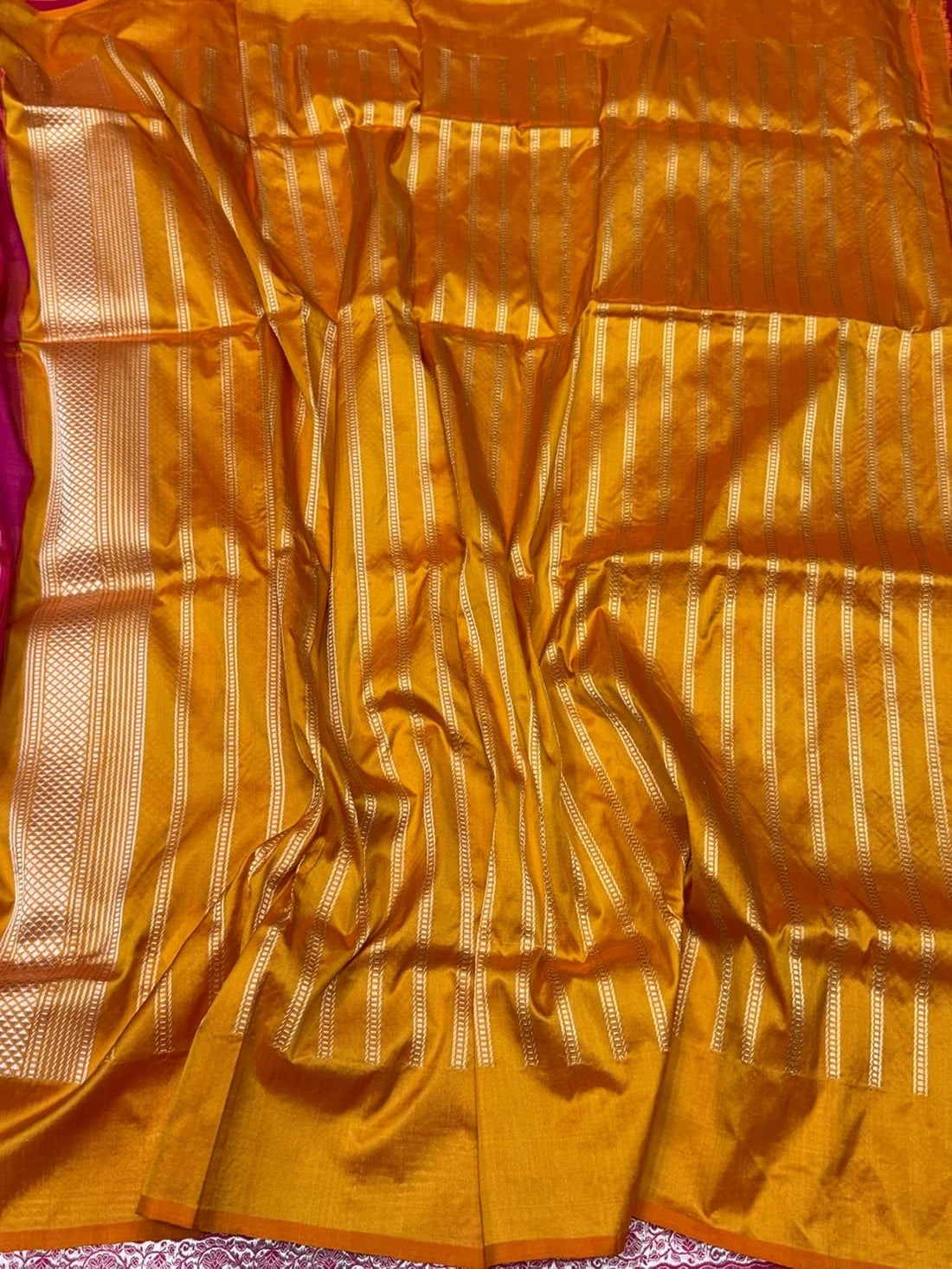 Rani Pink Handwoven Pure Banarasi Silk Saree