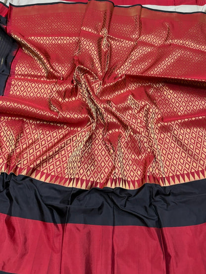 Grey Handwoven Pure Banarasi Katan Silk Saree