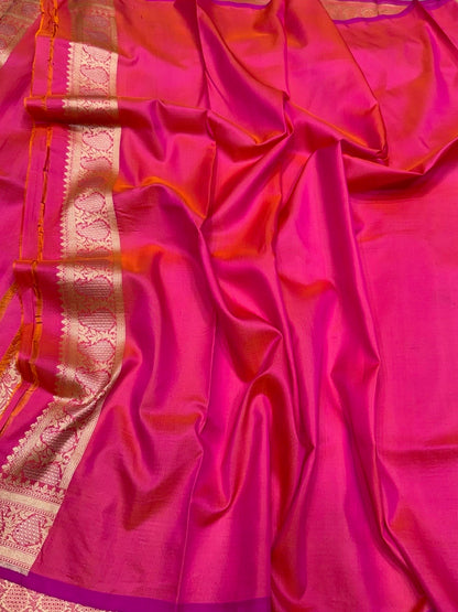Banarasi Minakari Pure Silk Brocade Saree – Katan Silk with Intricate Minakari &amp; Rich Brocade Weave