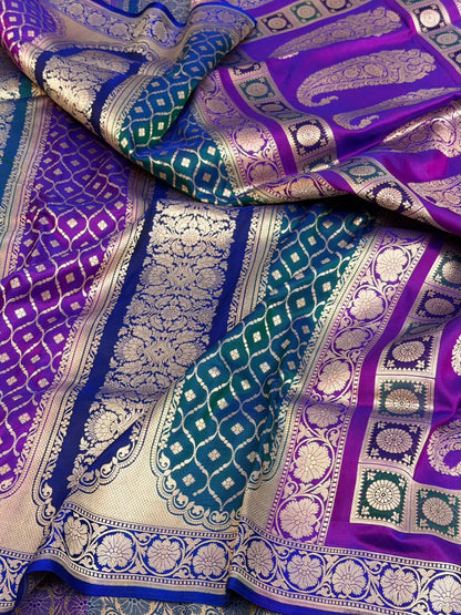 Purple Rangkaat Banarasi Pure Katan Silk Saree